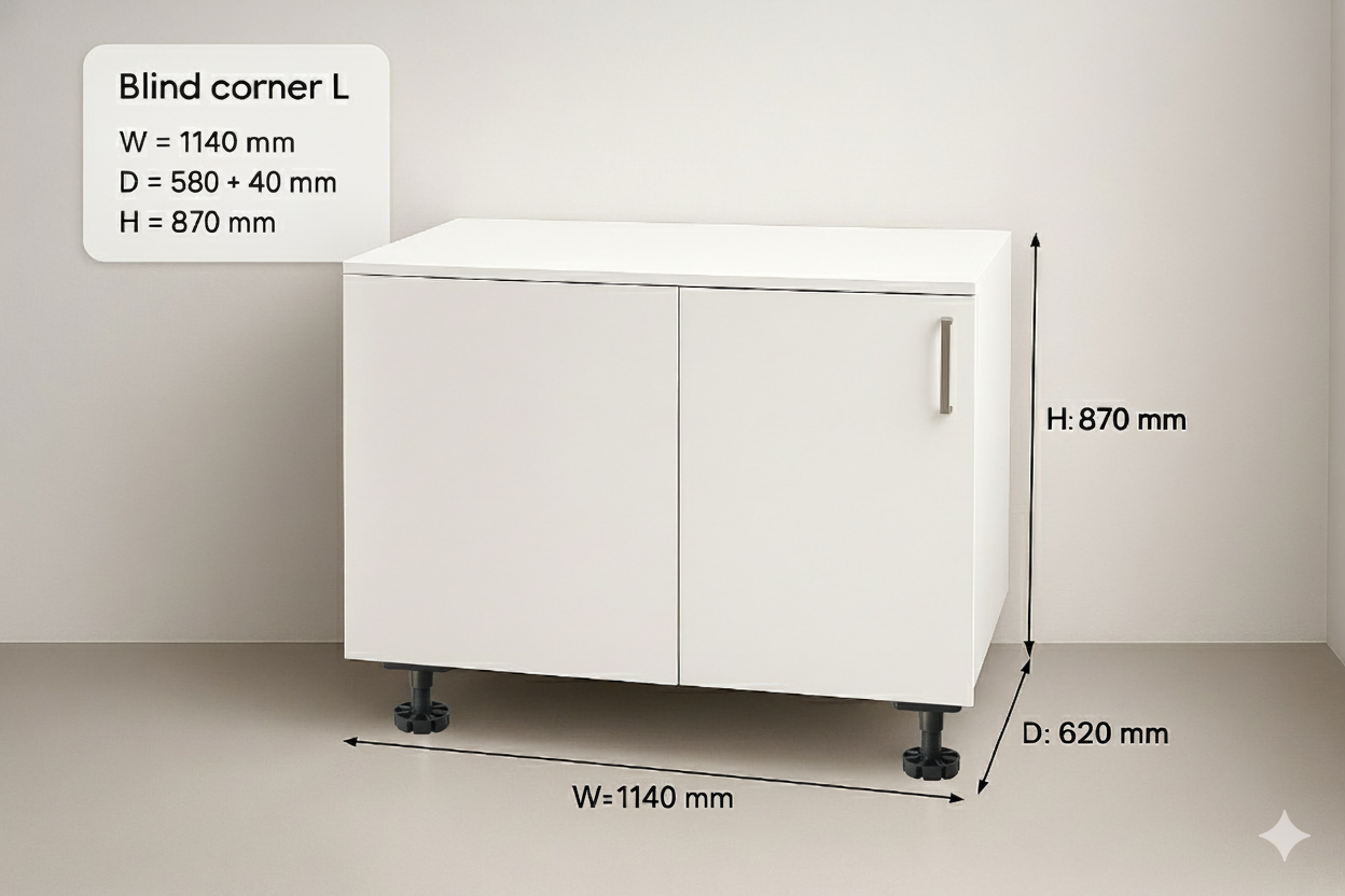 Blind corner L 1140 mm