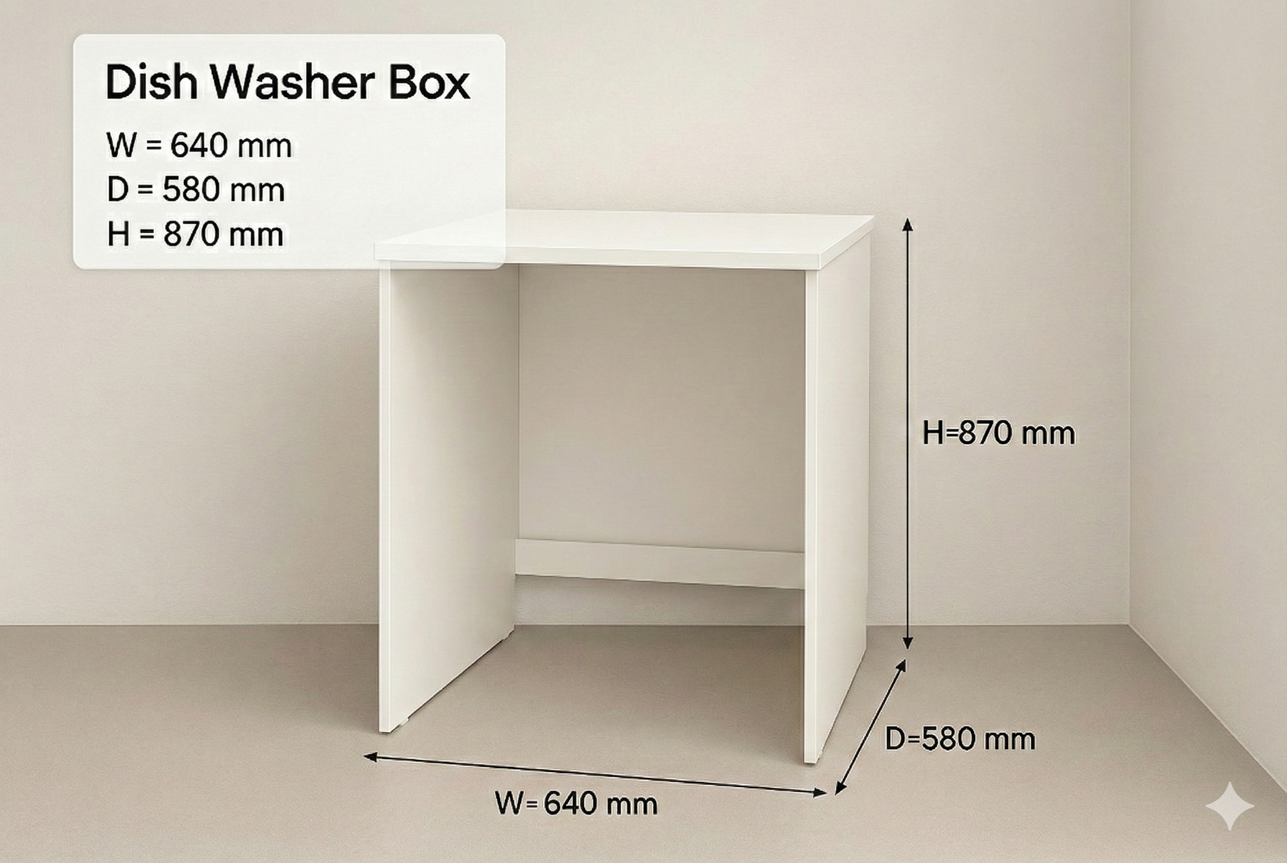 Dish Washer Box 640 mm