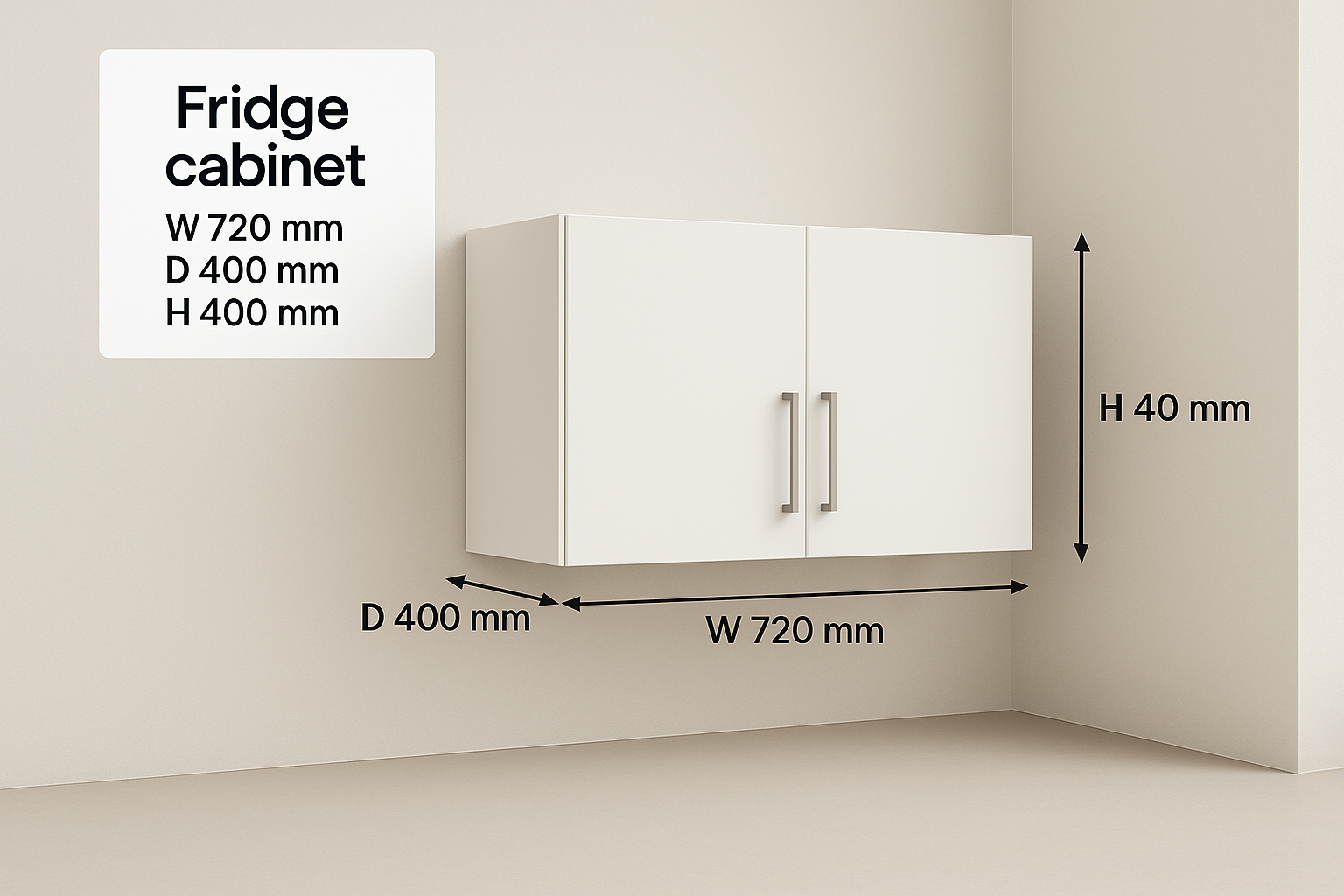 Fridge cabinet 720 mm
