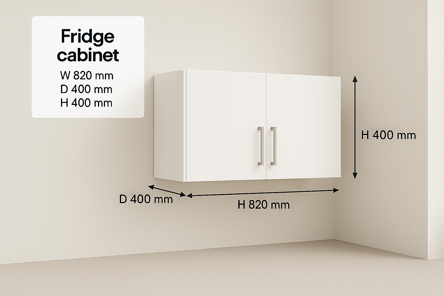 Fridge cabinet 820 mm