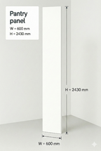 Pantry End Panel - 1 Long Edge Taped